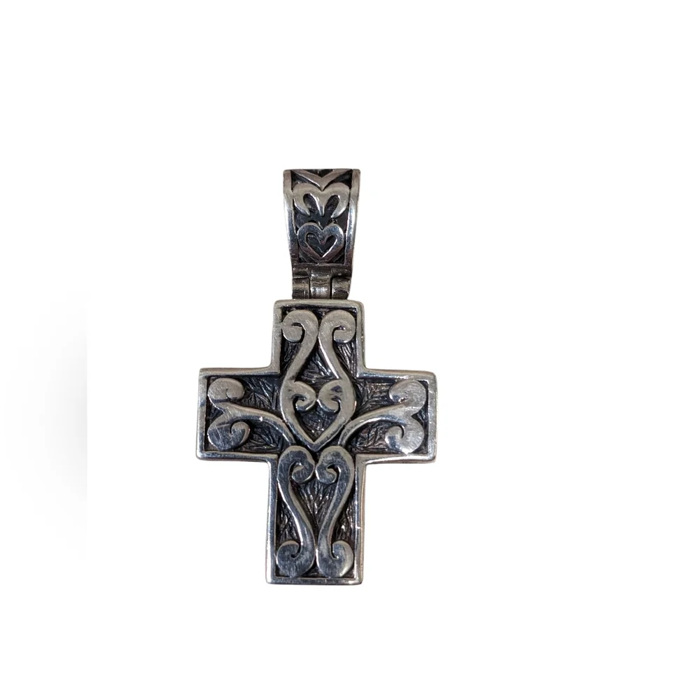 Vintage Sterling Silver Christian Cross Reversible Two-sided Open Work Design